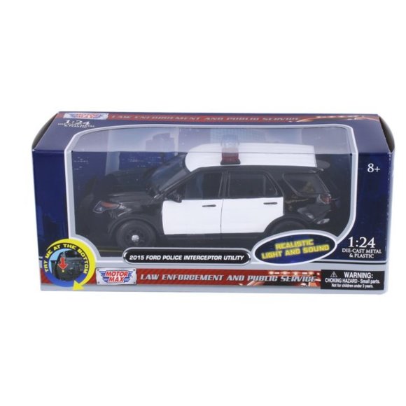 2015 Ford Unmarked Police Interceptor Utility w/ Lights & Sounds, Black and Whit - Picture 1 of 4